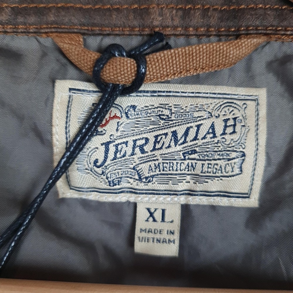 Jeremiah Barn Coat Mens XL Brown Canvas Lined Corduroy Collar Snap Workwear - Picture 15 of 16